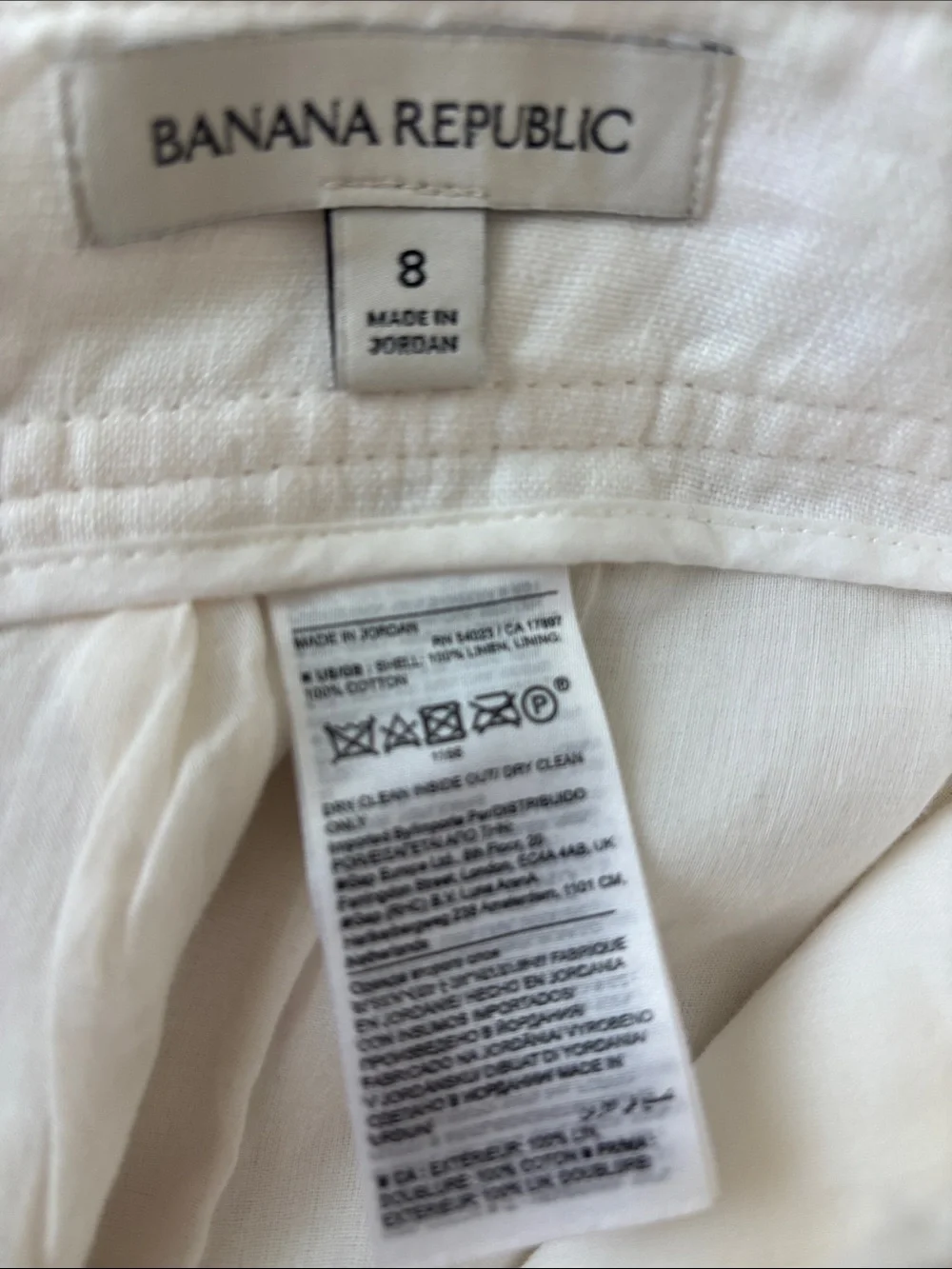 Banana Republic Women’s Size 8 100% Linen Wide Leg Pants Lined